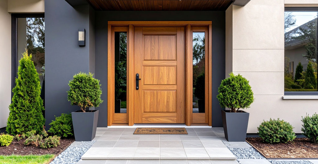 porte d'entrée en bois